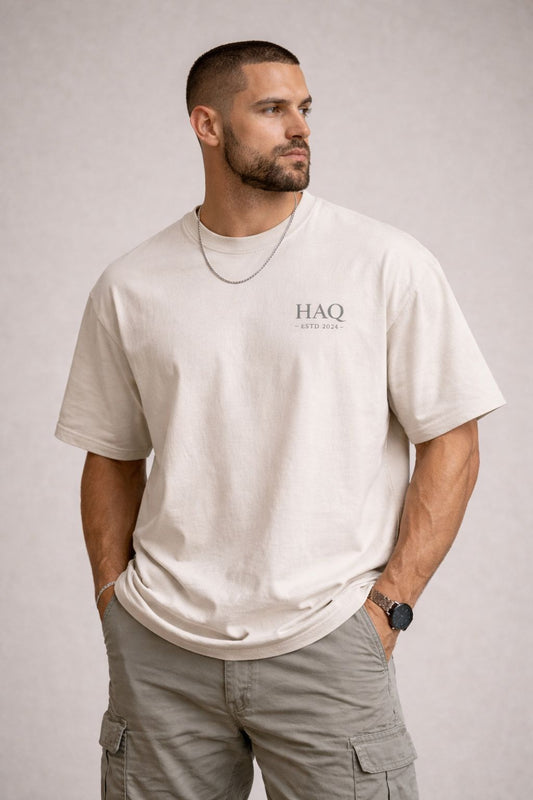 HAQ Oversized Tee- The Time Is Near Off White