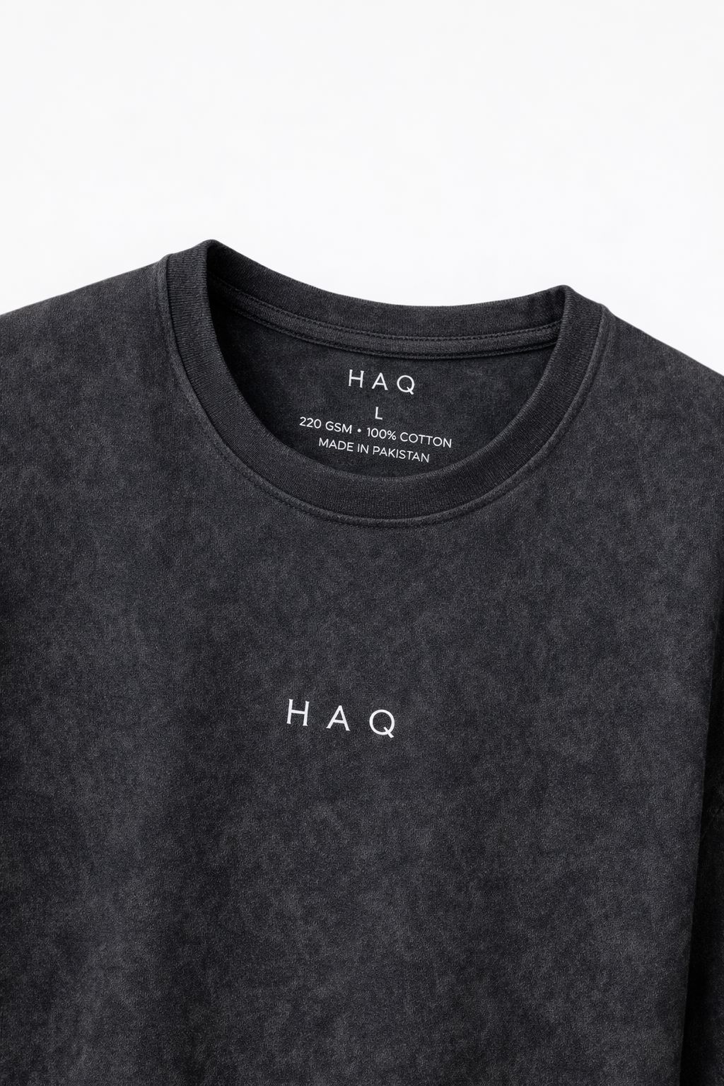 HAQ Over Sized Tee- Never Stop Praising Acid-Wash Black