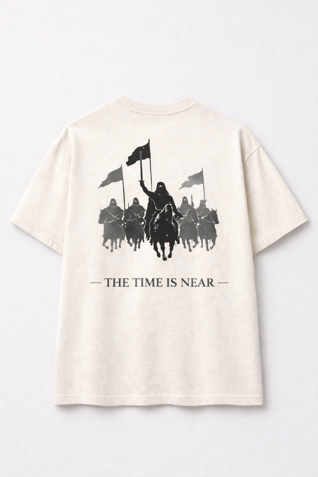 HAQ Oversized Tee- The Time Is Near Off White