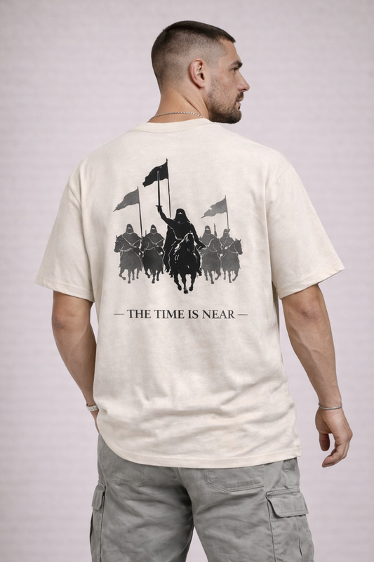 HAQ Oversized Tee- The Time Is Near Off White