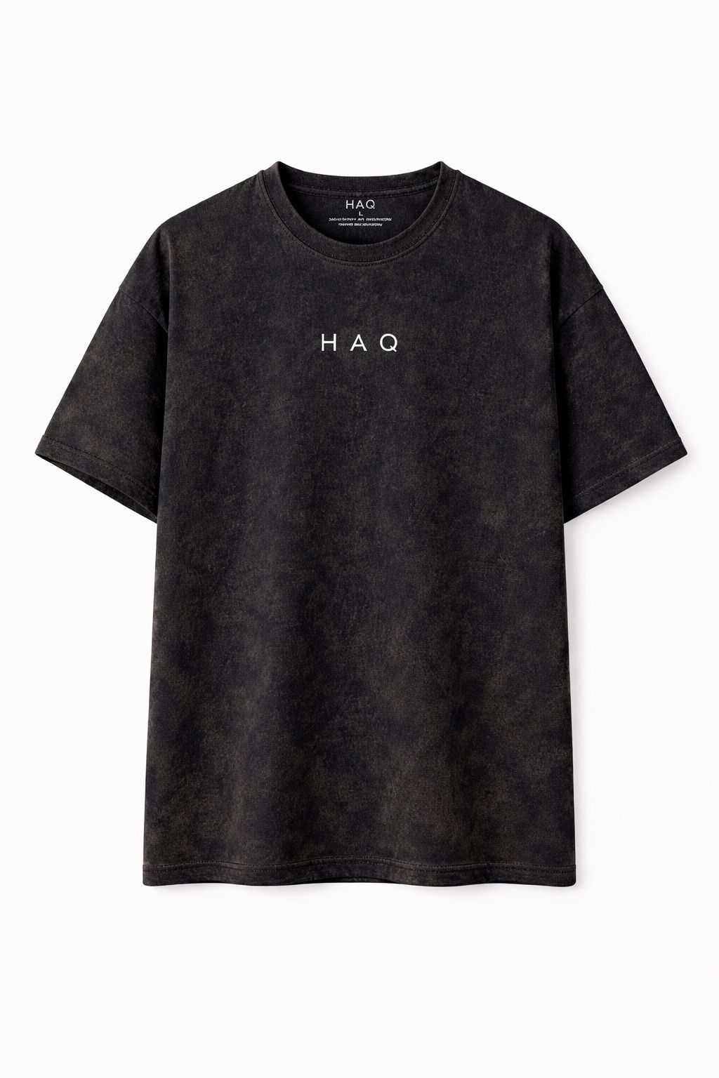 HAQ Over Sized Tee- Never Stop Praising Acid-Wash Black